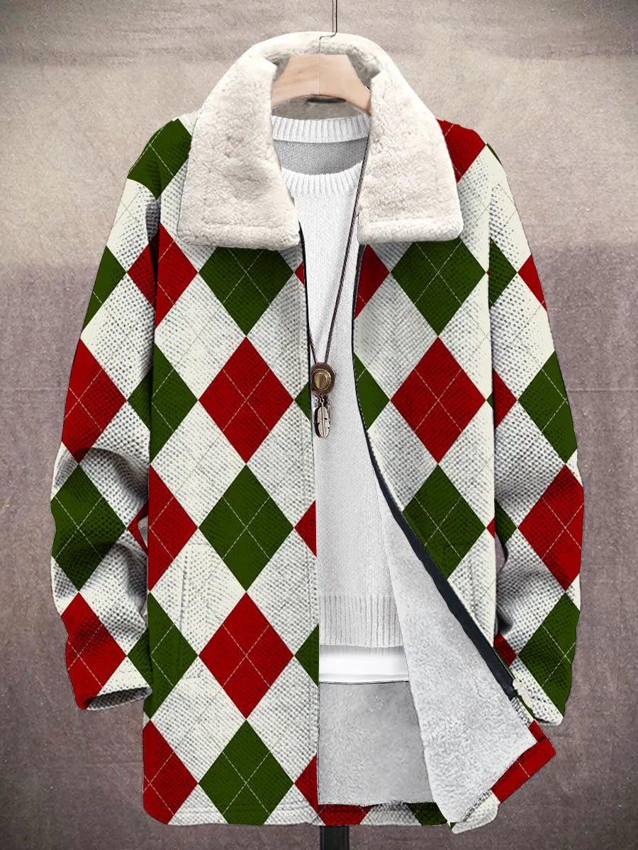 Clarabel Argyle Art Coat – front