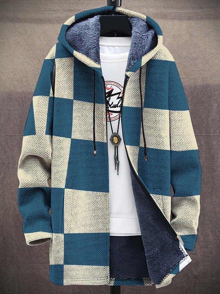 Fleurine Checkered Art Coat – front