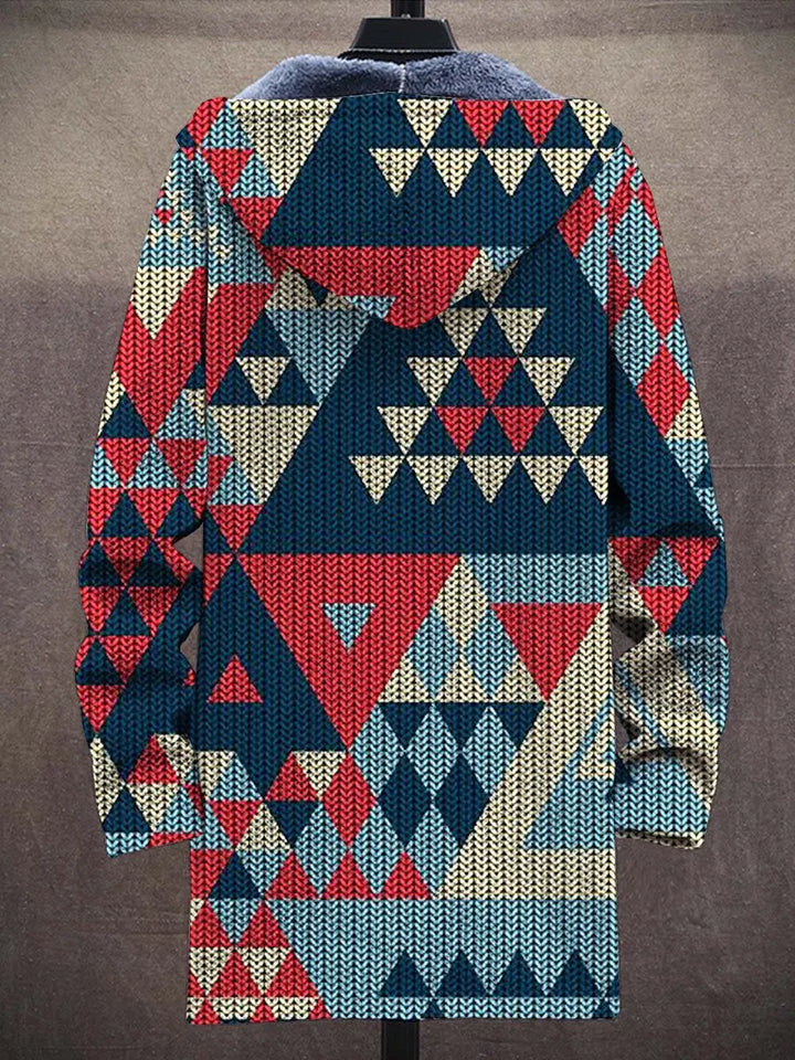 Nicoletta Geometric Art Coat – back