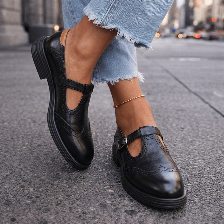 Beatrice Burnished Brogue Mary Janes