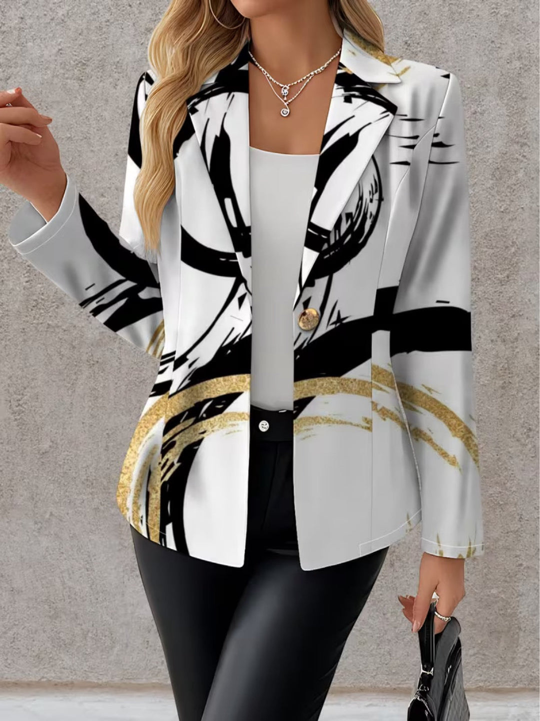 Noemine | Abstract Brushstroke Blazer