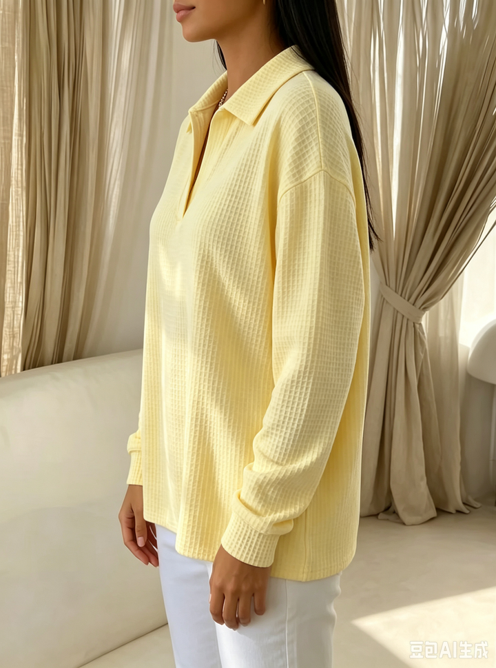 Idalia | Chic Soft Waffle-Knit Polo Top