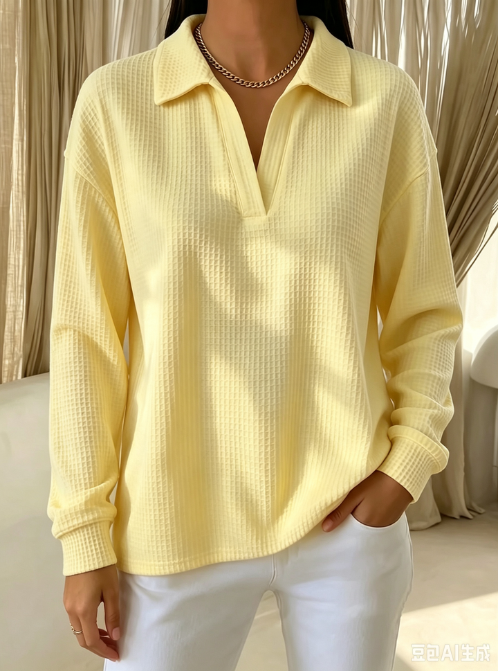 Idalia | Chic Soft Waffle-Knit Polo Top