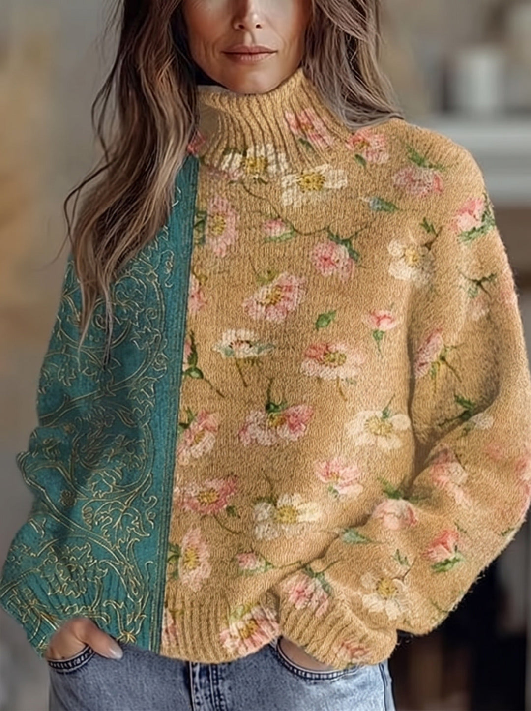 Saffra™ | Saffron Blossom Turtleneck