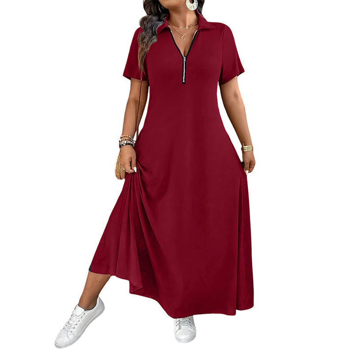 Sophia | Zip Neck Maxi Dress