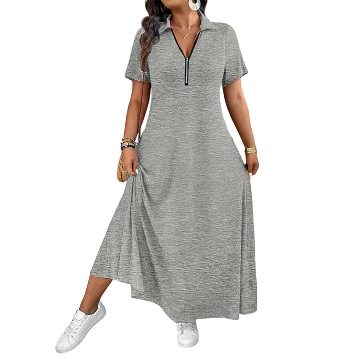 Sophia | Zip Neck Maxi Dress