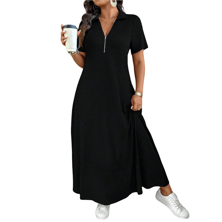 Sophia | Zip Neck Maxi Dress