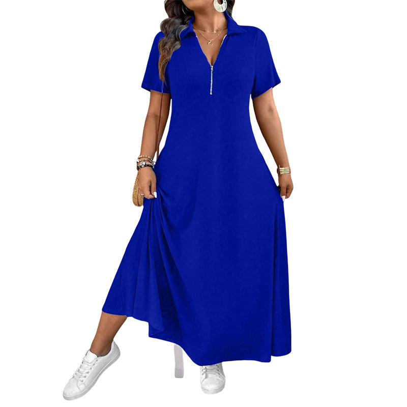 Sophia | Zip Neck Maxi Dress