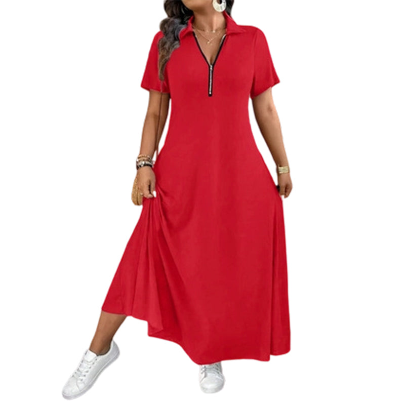 Sophia | Zip Neck Maxi Dress