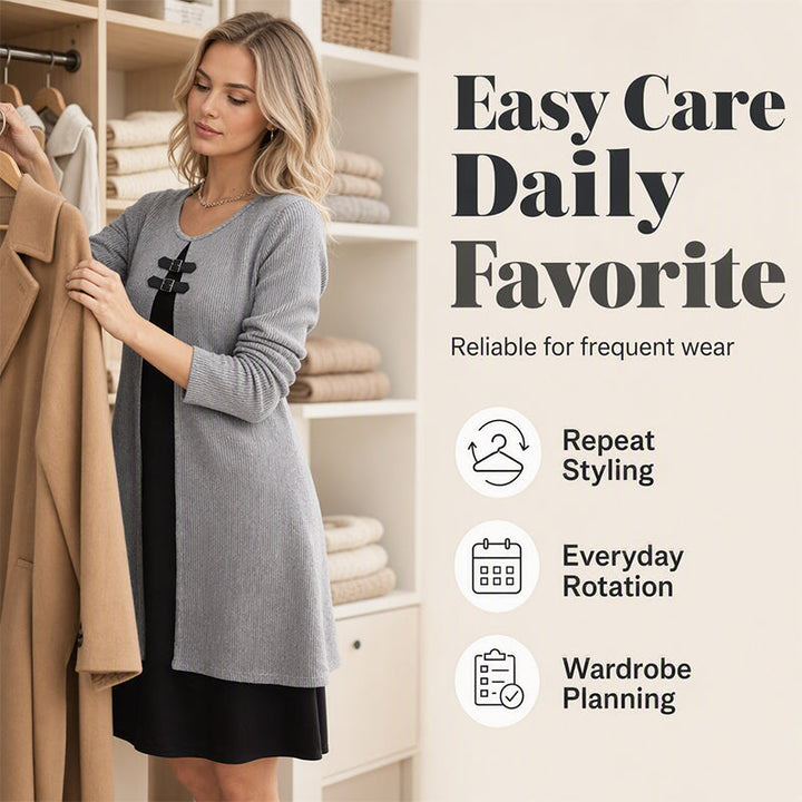 Amy | Long-Sleeve Ribbed Knit Dress
