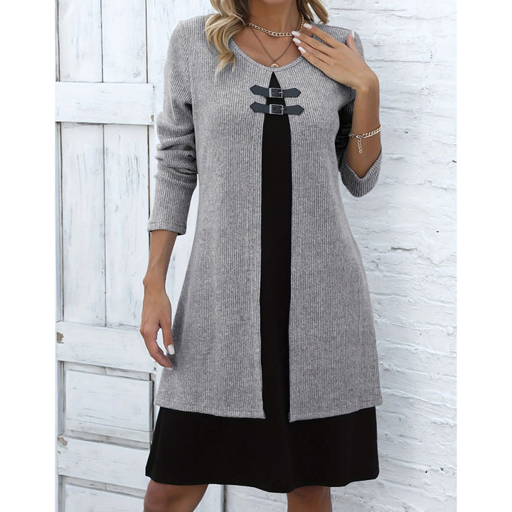 Amy | Long-Sleeve Ribbed Knit Dress