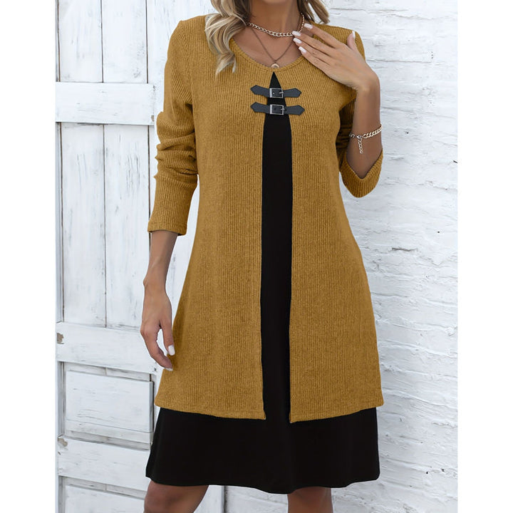 Amy | Long-Sleeve Ribbed Knit Dress