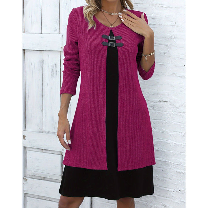 Amy | Long-Sleeve Ribbed Knit Dress