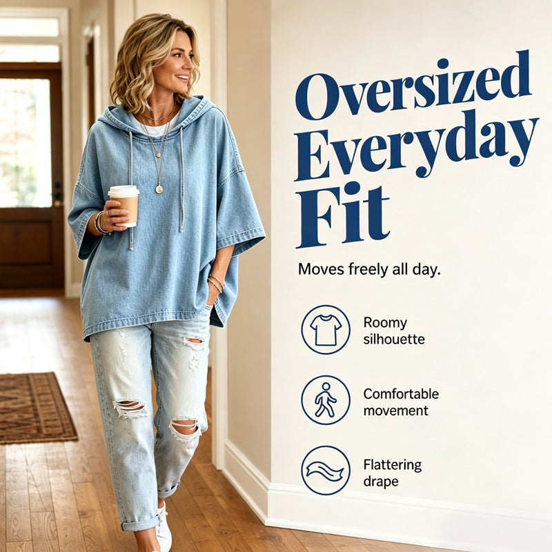 Mia | Denim Pullover Top