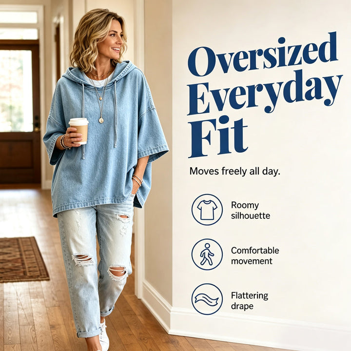 Mia | Denim Pullover Top