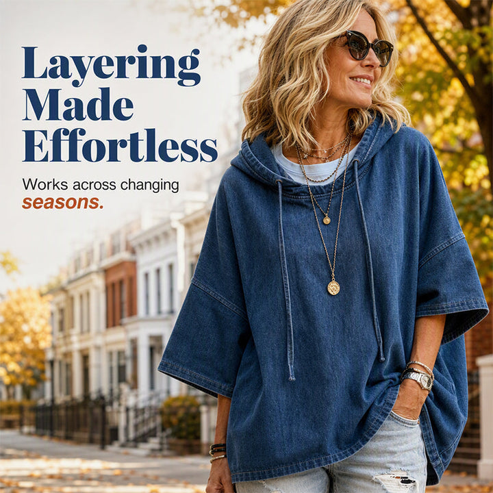 Mia | Denim Pullover Top