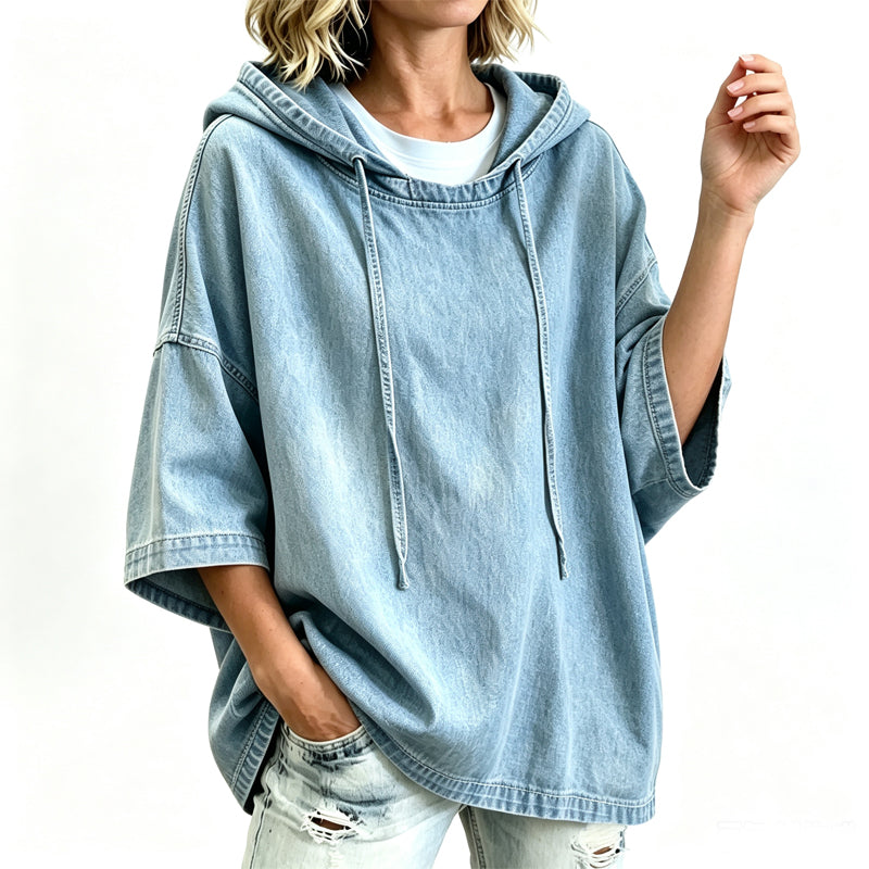 Mia | Denim Pullover Top