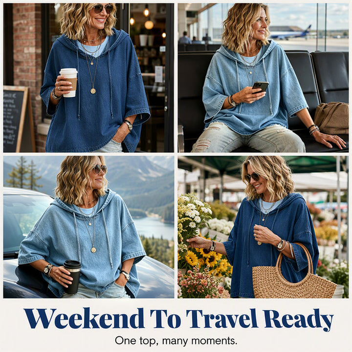Mia | Denim Pullover Top