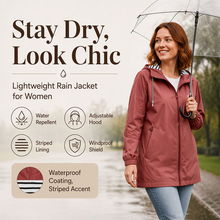 Clara | Hooded Water-Resistant Outdoor Jacket