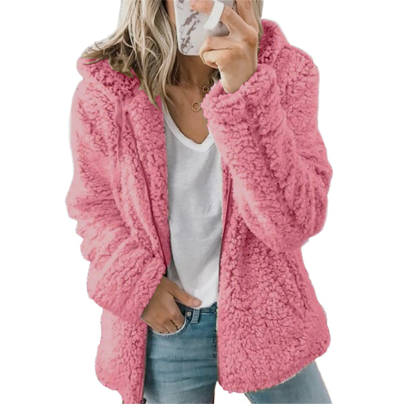 Charlotte | Fuzzy Hooded Zip-Up Jacket