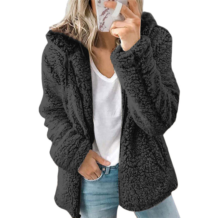 Charlotte | Fuzzy Hooded Zip-Up Jacket