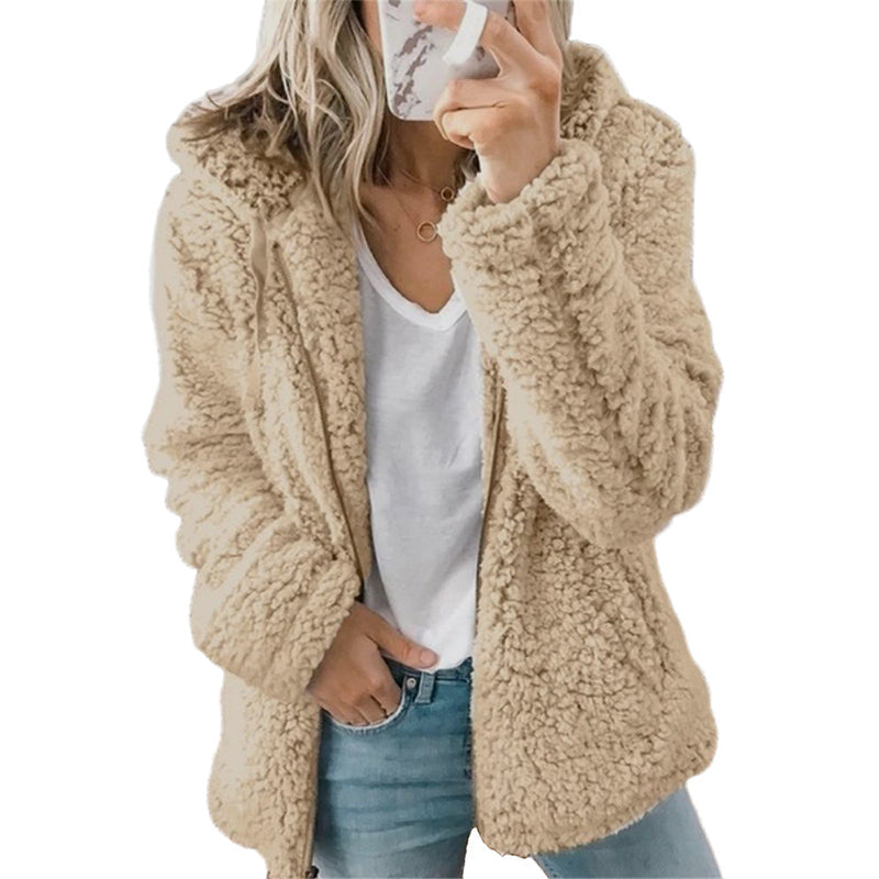 Charlotte | Fuzzy Hooded Zip-Up Jacket