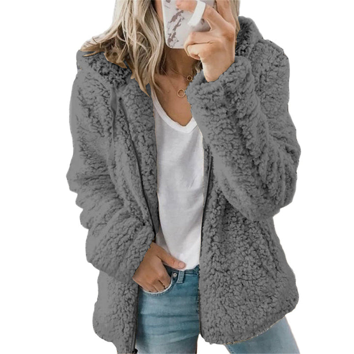 Charlotte | Fuzzy Hooded Zip-Up Jacket