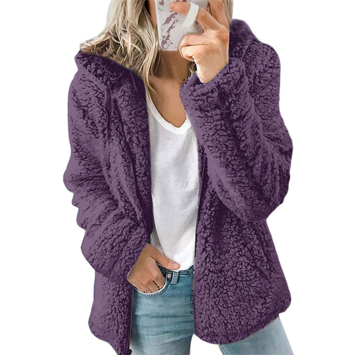 Charlotte | Fuzzy Hooded Zip-Up Jacket