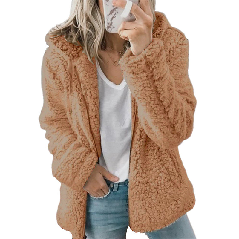 Charlotte | Fuzzy Hooded Zip-Up Jacket