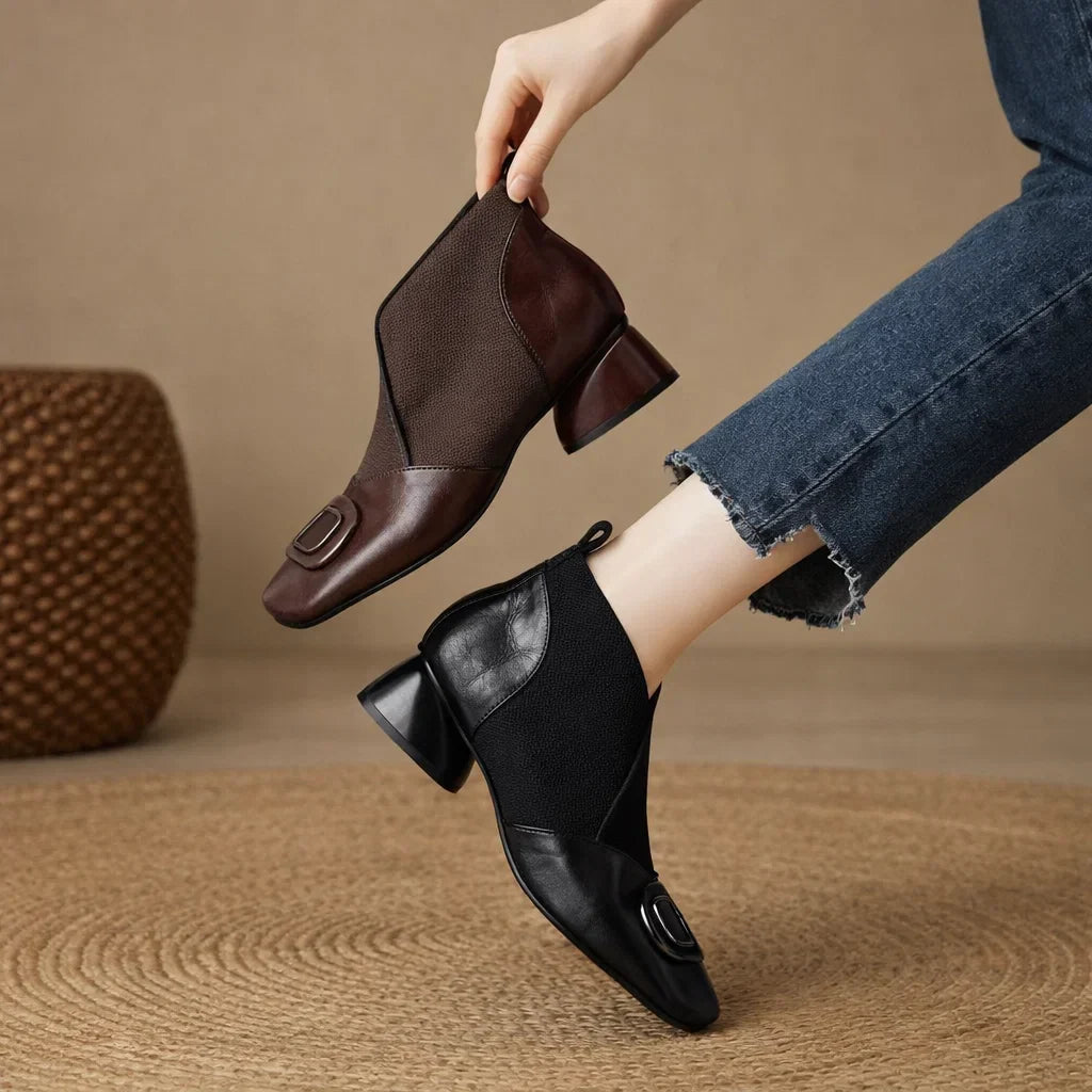 Opium Leather Boots Black