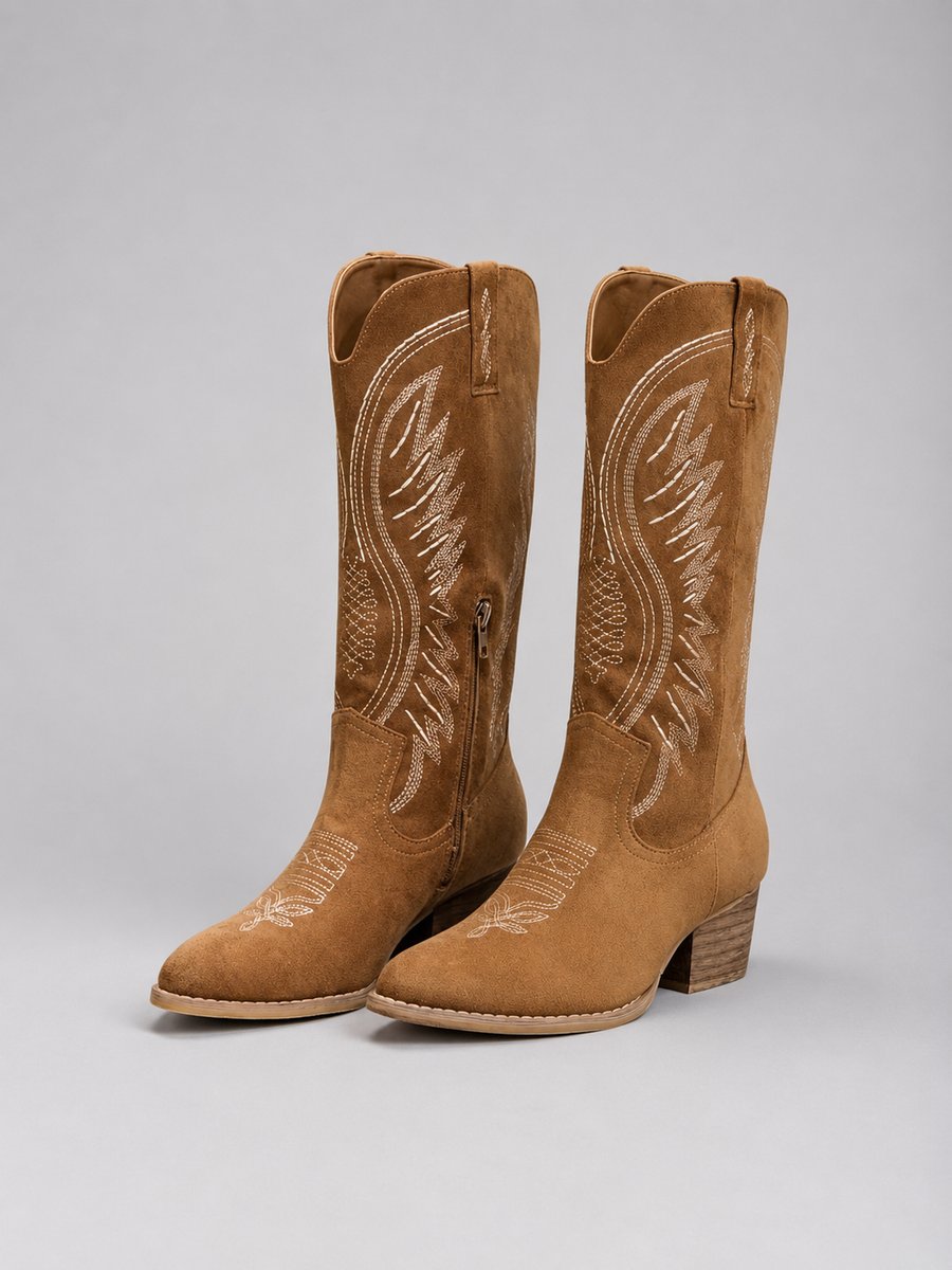 Isabella | Women's Western Embroidered Suede Boots