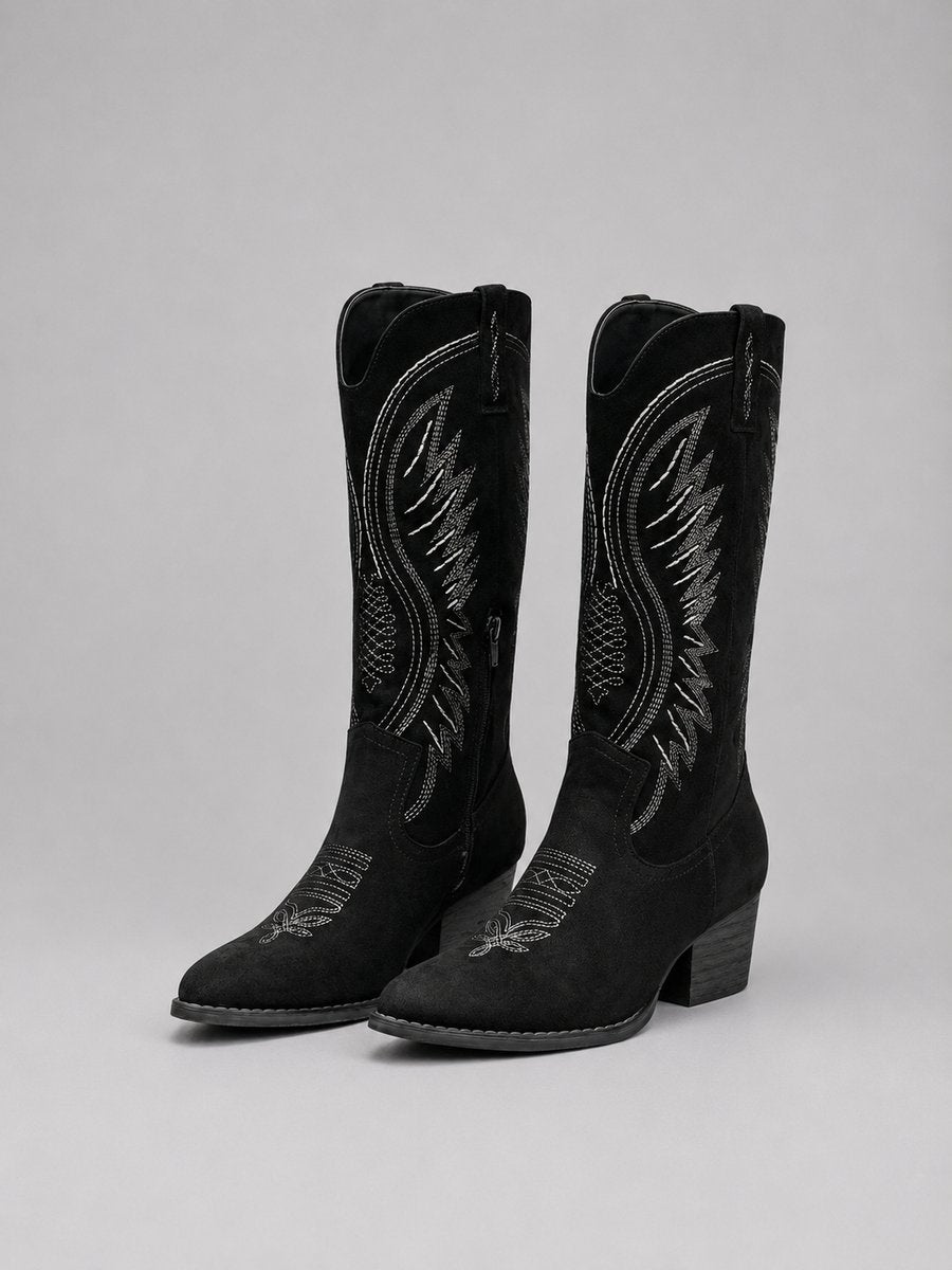 Isabella | Women's Western Embroidered Suede Boots