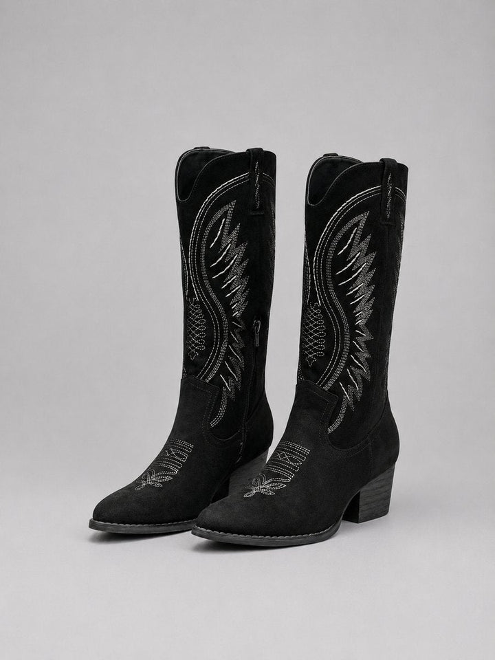 Isabella | Women's Western Embroidered Suede Boots